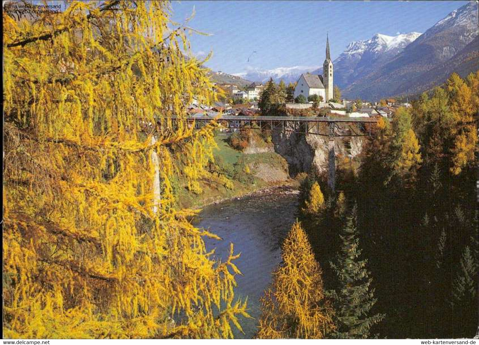 1068160 Innbrücke Mit Kirche Und Piz Lad , Bad Scuol - Scuol