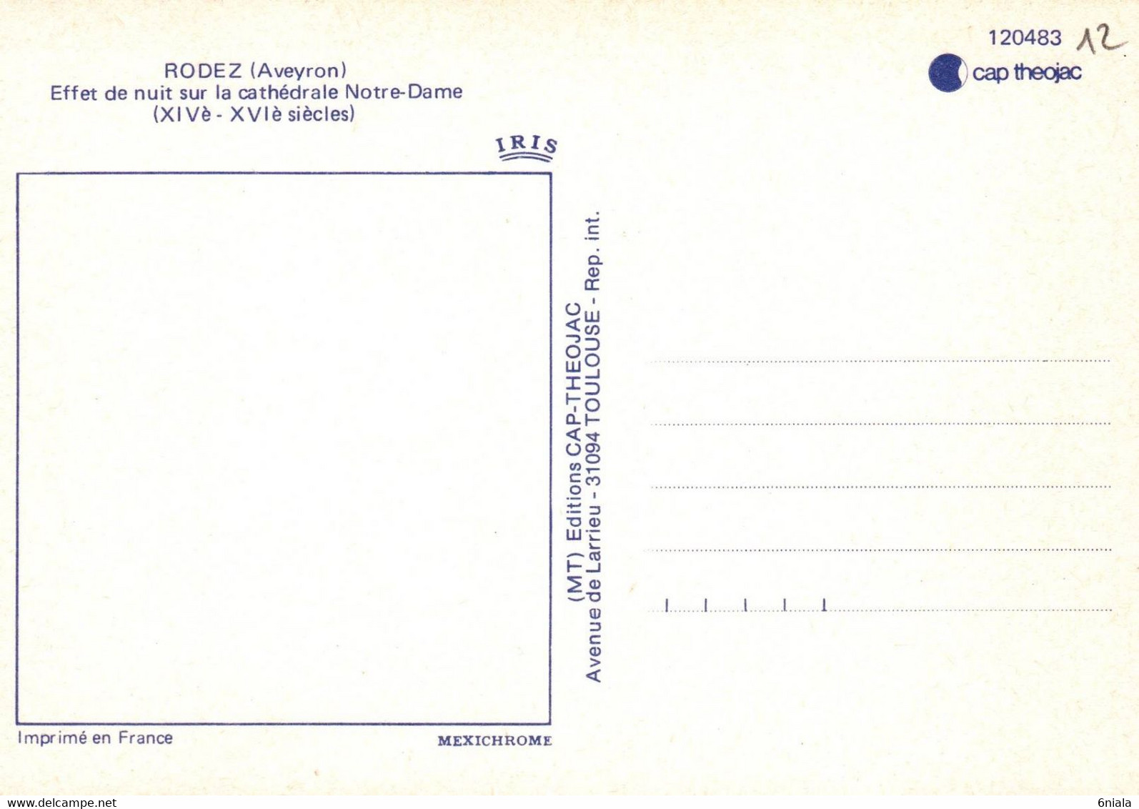 8270  RODEZ Effet De Nuit Sur La Cathédrale Notre Dame ( XIVe XVIe Siècles) Voitures )     (scan Recto-verso) 12 Aveyron - Rodez