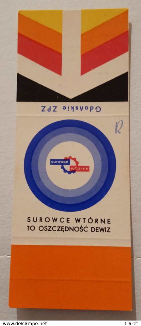 POLAND,POLOGNE,POLISH,GDANSK FACTORY,OLD UNFOLDED MATCHBOX SKILLET - Boites D'allumettes