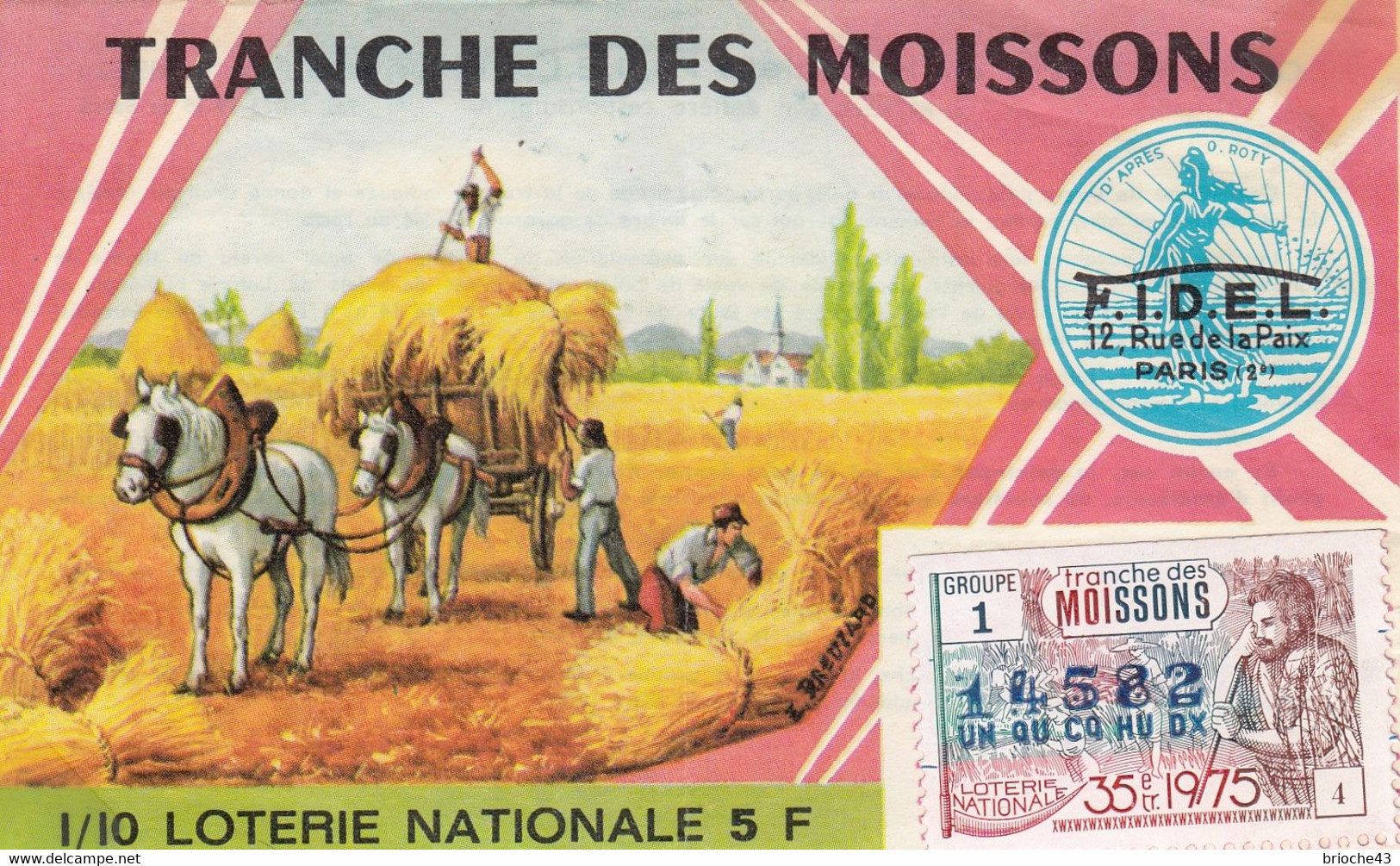 BILLET LOTERIE NATIONALE - 35e TRANCHE DES MOISSONS  - 1975  / 2-3 - Biglietti Della Lotteria