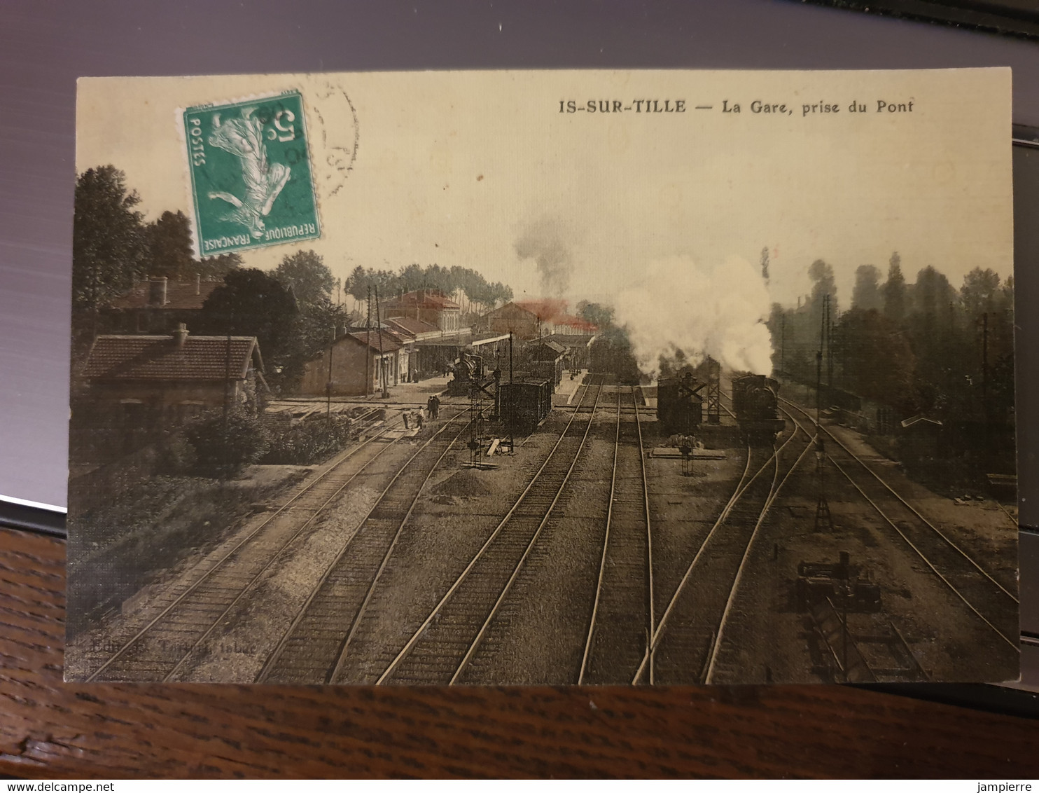 Is-sur-Tille - La Gare, Prise Du Pont - Carte Toilée - Is Sur Tille