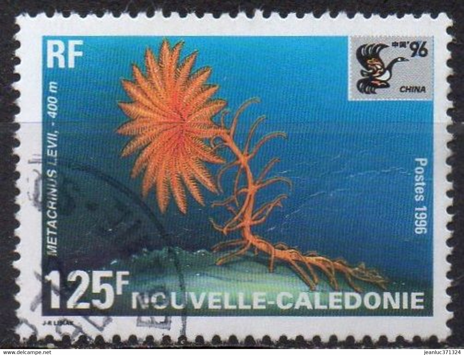 NOUVELLE CALEDONIE N° 711 O Y&T 1996 China 96 Exposition Philatélique Internationale Faune Marine (Metacrimus Levii) - Gebraucht