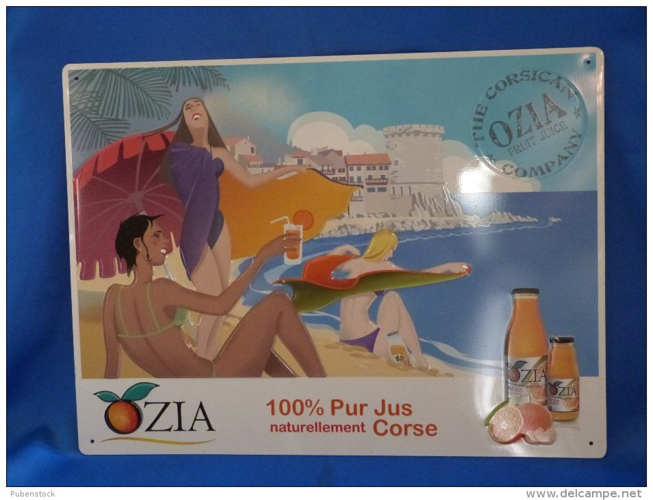 Plaque "OZIA" Pur Jus Corse. - Blechschilder (ab 1960)