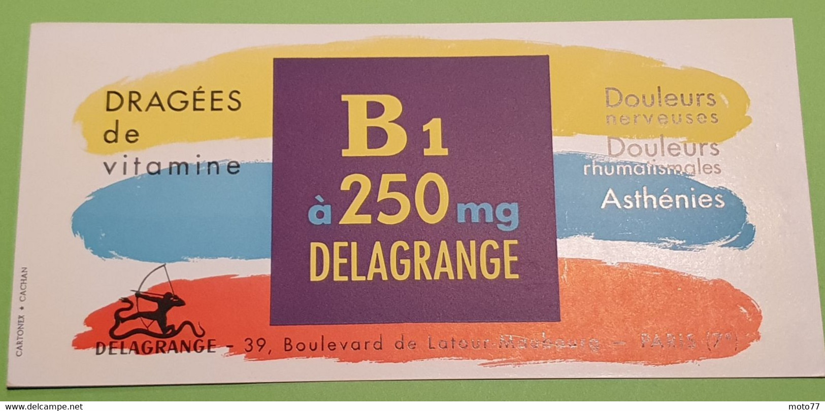 Buvard 1346 - Laboratoire Delagrange - B.1 - Etat D'usage : Voir Photos - 21 X 10 Cm Environ- Vers 1960 - Produits Pharmaceutiques