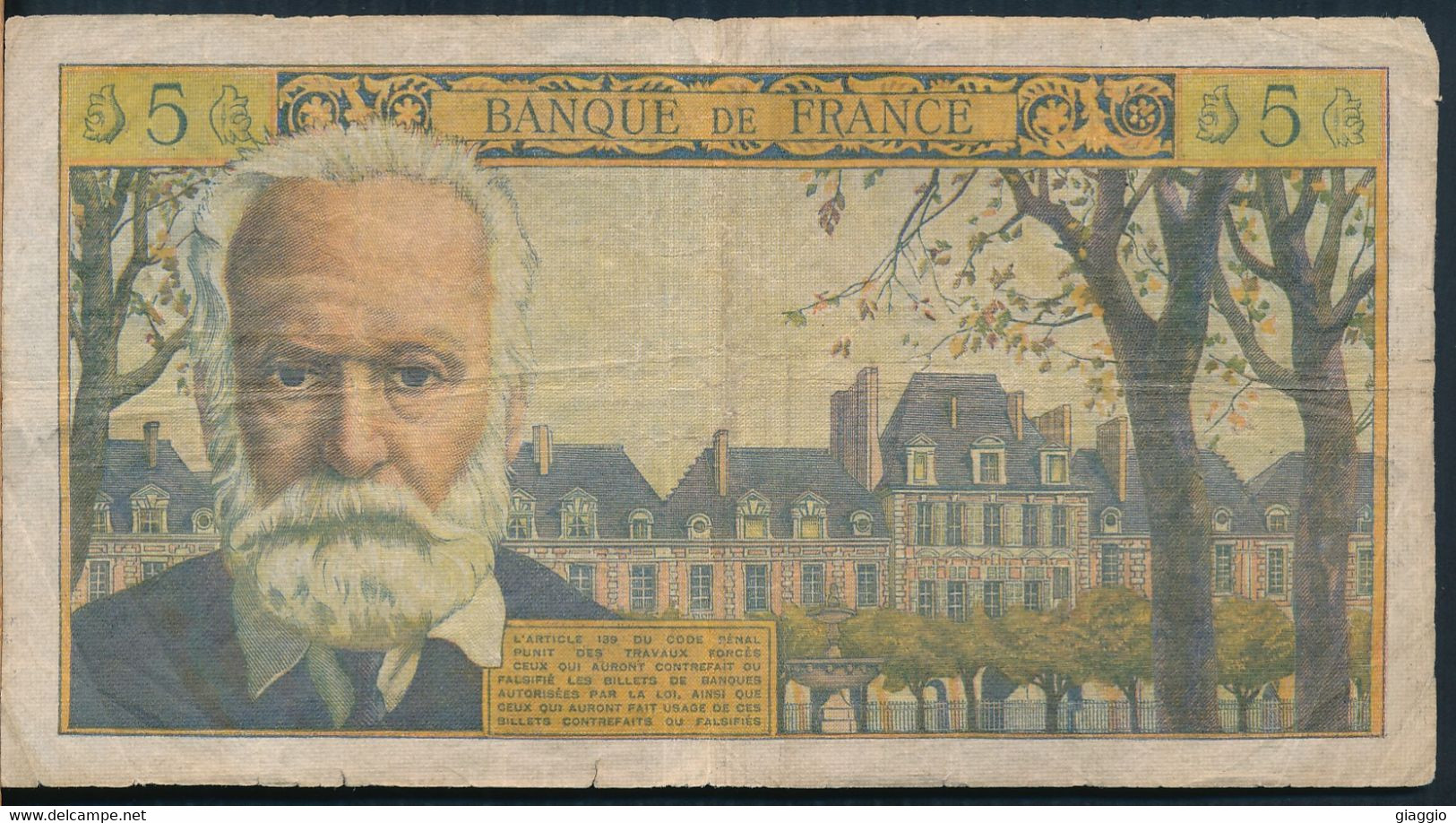 °°° FRANCE - 5 NEW FRANCS 1960 °°° - 5 NF 1959-1965 ''Victor Hugo''