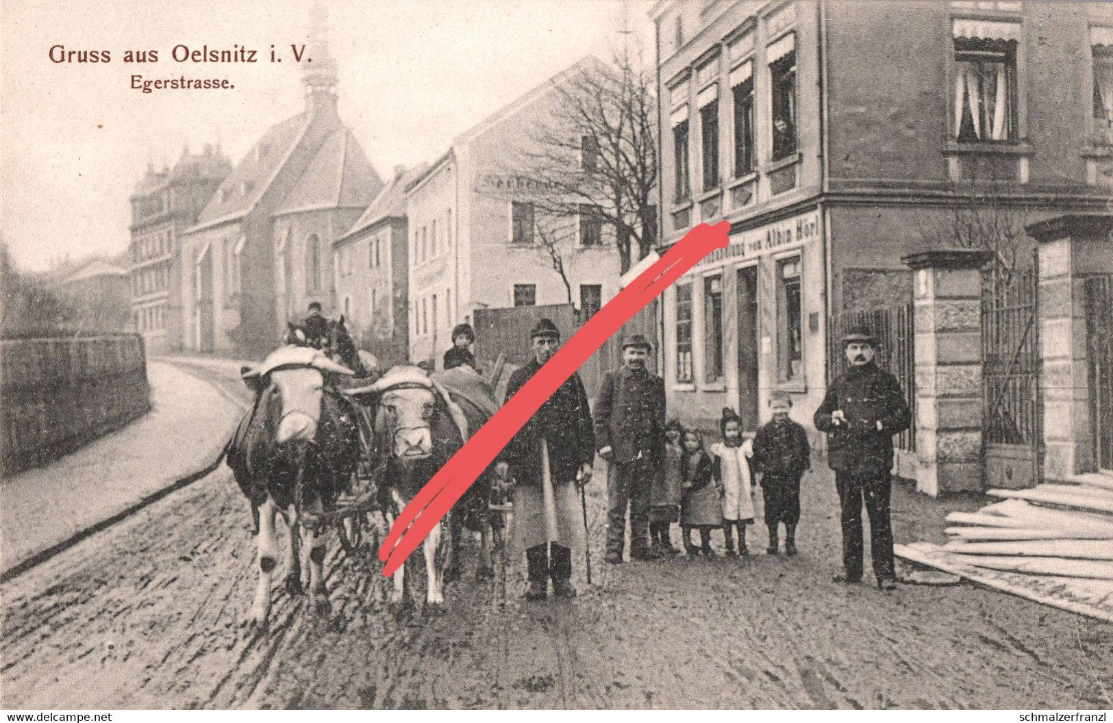 AK Oelsnitz Vogtland Egerstraße Gasthof Hotel Laden A Am Jahnteich Dr Fickert Straße Gartenhäuser Hirtengäßchen Plauen - Oelsnitz I. Vogtl.