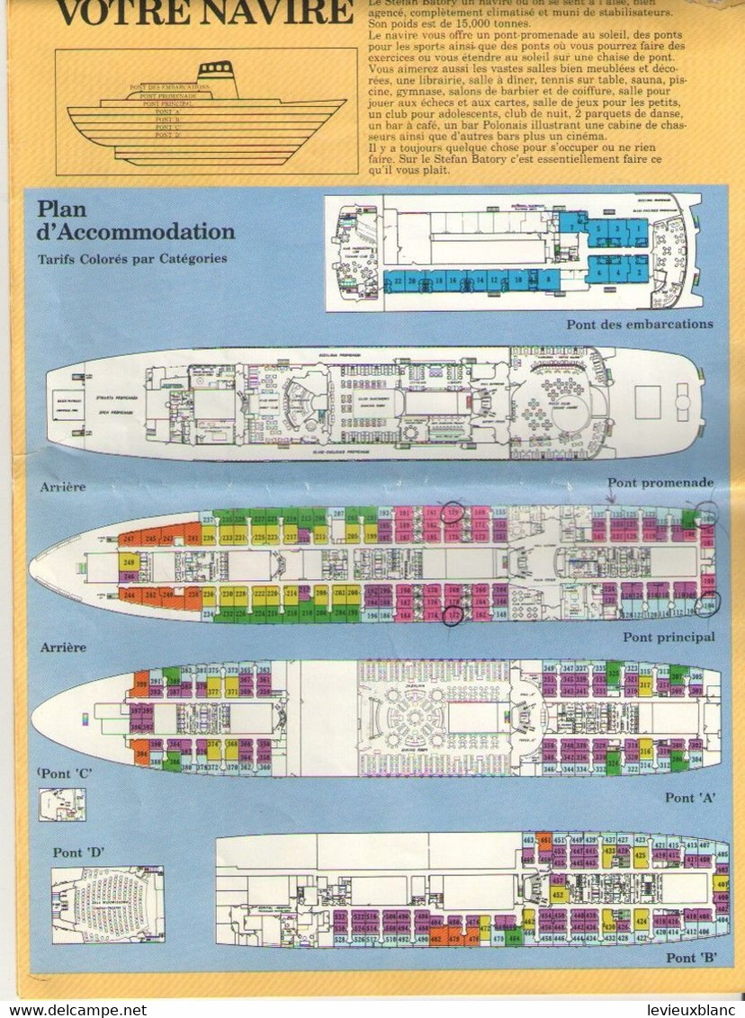 Grand Dépliant Publicitaires/CROISIERES/Départs Transatlantiques/POLISH OCEAN LINES/Stephan Batory/Canada/1983    MAR94a - Autres & Non Classés