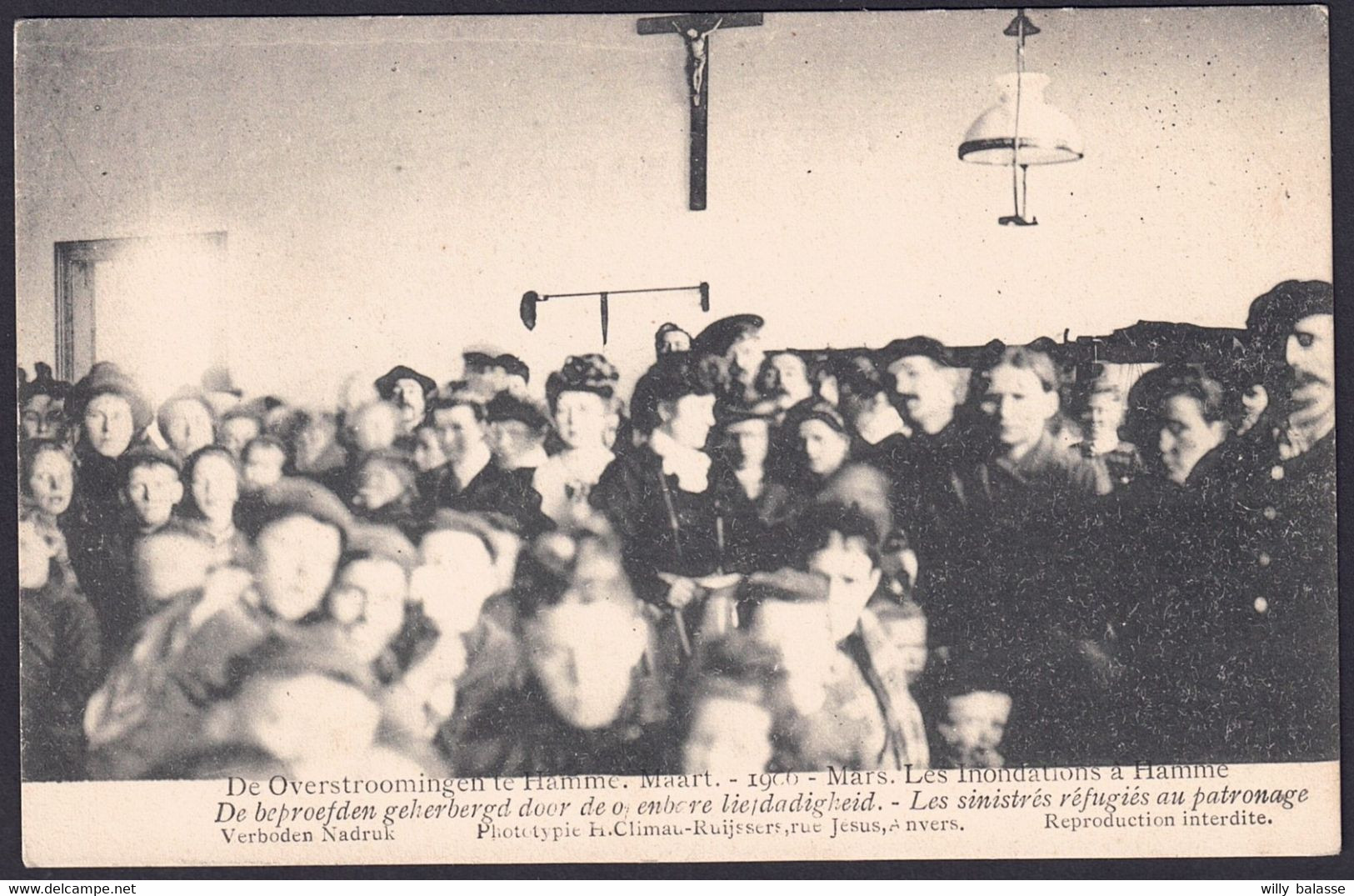 +++ CPA - Inondations à HAMME - Overstroomingen 1906 - Sinistrés Réfugiés Au Patronnage   // - Hamme