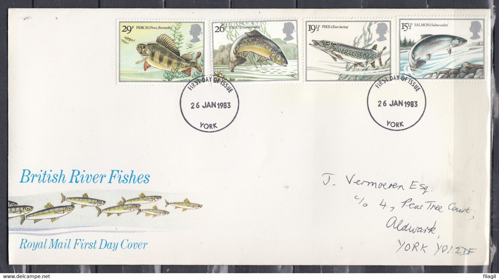 FDC Van York British River Fishes - 1971-1980 Decimal Issues