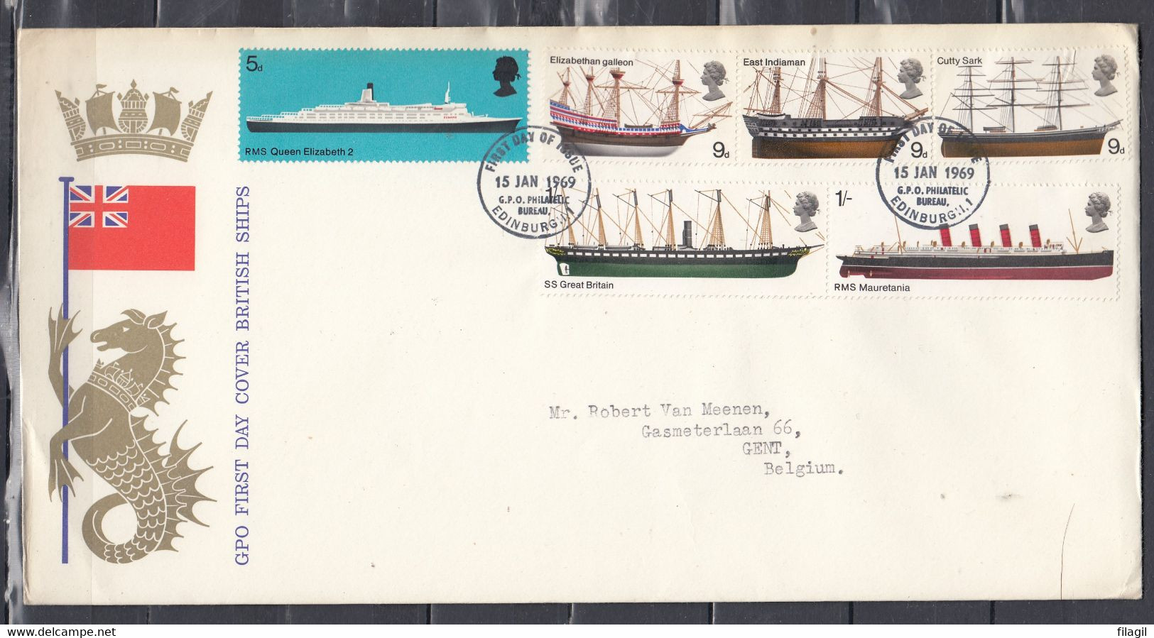 FDC Van First Day Of Issue Edinburgh - 1952-1971 Pre-Decimal Issues