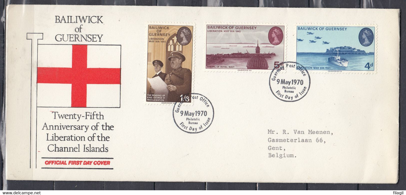 FDC Van First Day Of Issue Guernsey Post Office - 1952-1971 Em. Prédécimales