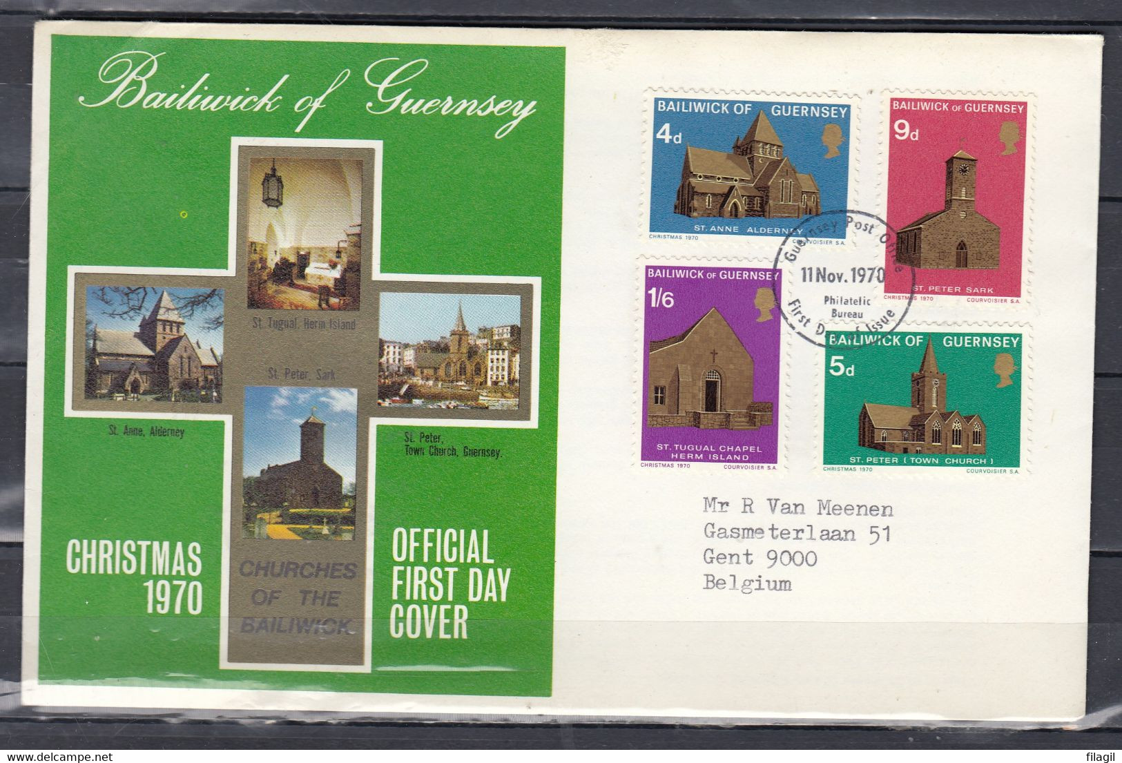 FDC Van First Day Of Issue Guernsey Post Office - 1952-1971 Em. Prédécimales