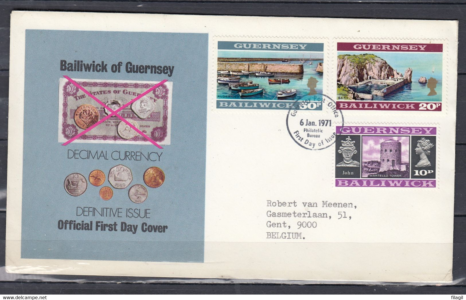 FDC Van First Day Of Issue Guernsey Post Office - 1952-1971 Em. Prédécimales