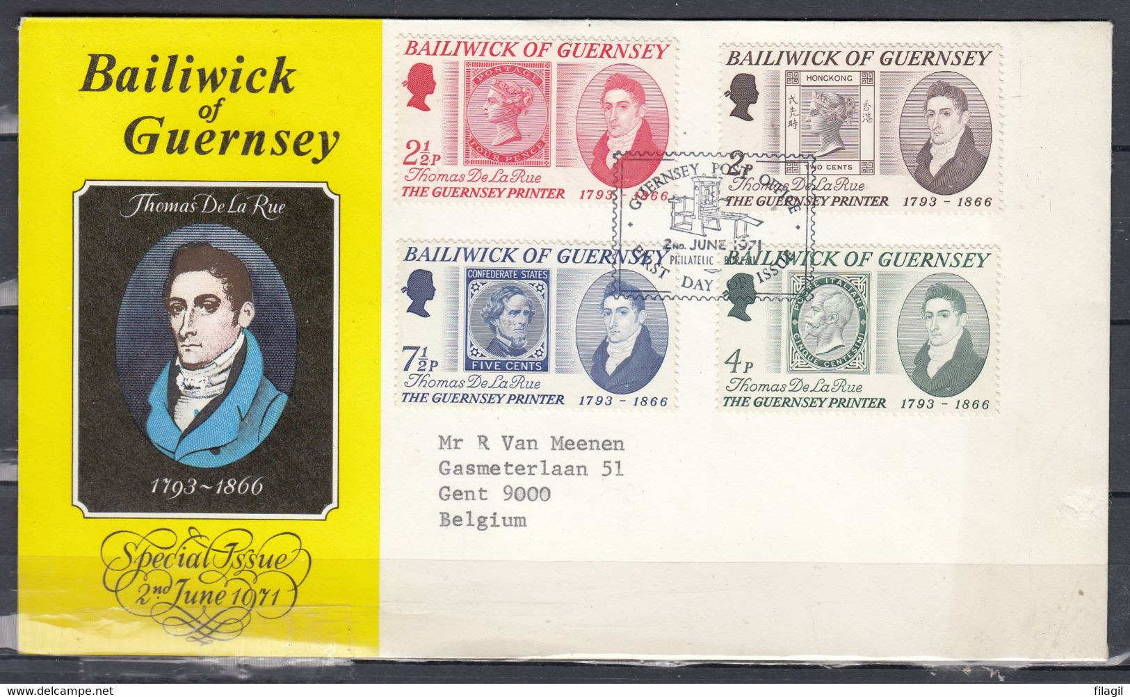 FDC Van First Day Of Issue Guernsey Post Office - 1952-1971 Em. Prédécimales