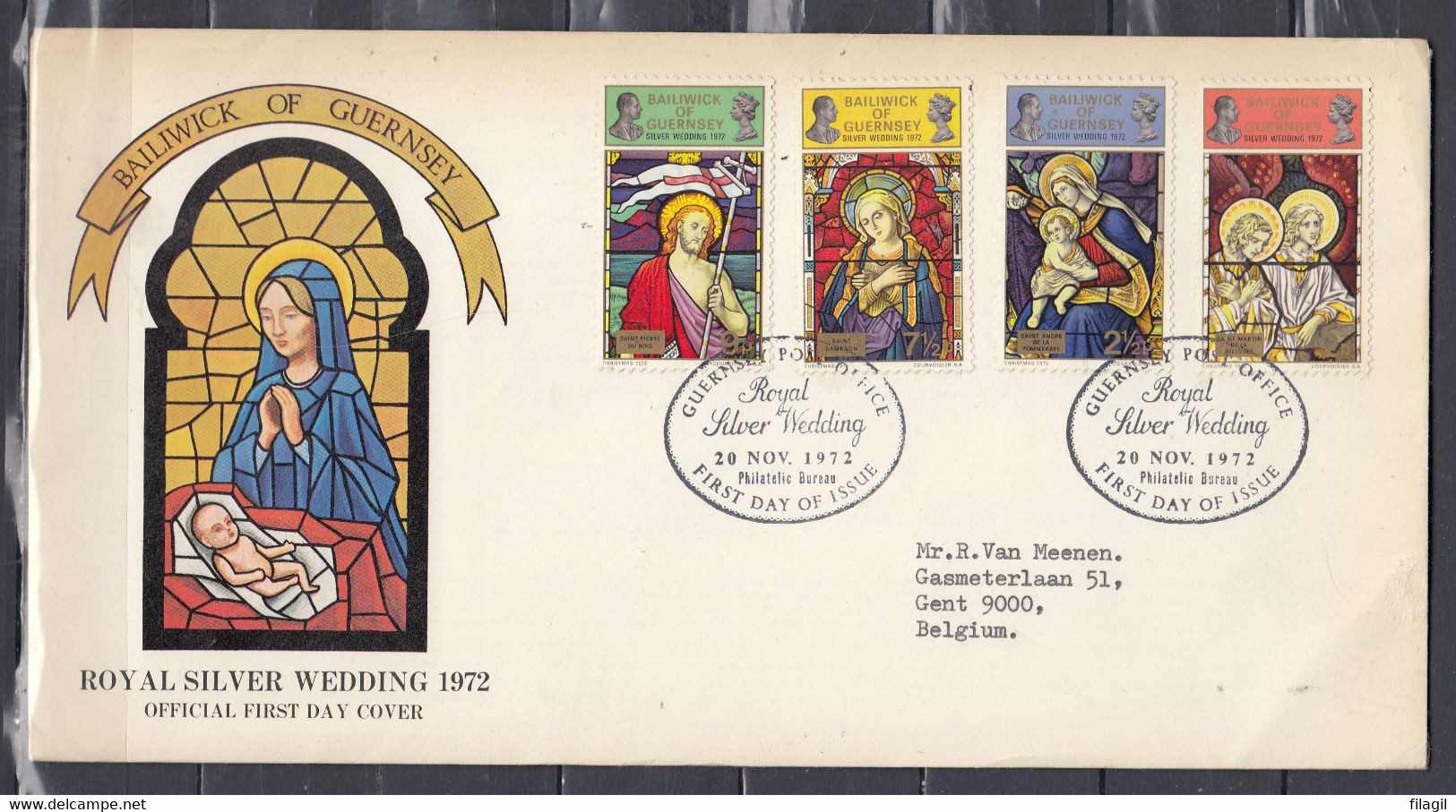 FDC Van First Day Of Issue Guernsey Post Office - 1952-71 Ediciones Pre-Decimales