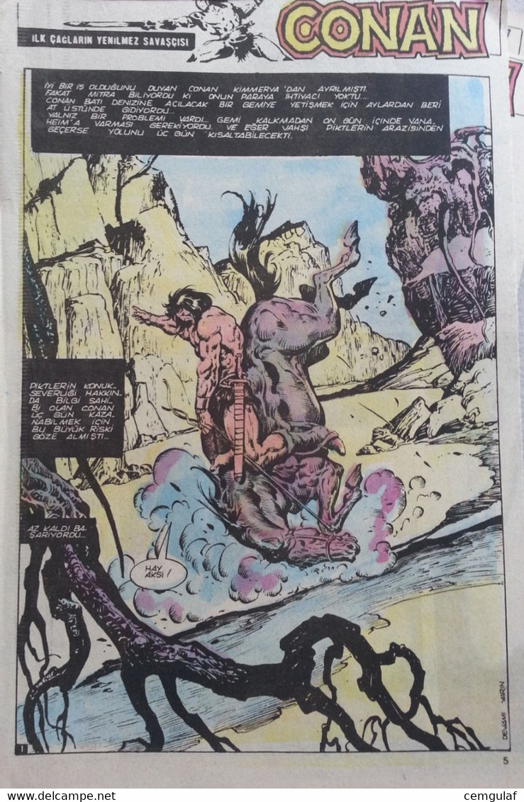 Conan TURKISH EDITION/ "The Savage Sword Of Conan (Children Of Rhan) Bulvar Was Published Daily. Newspaper Comics 1982 - BD & Mangas (autres Langues)