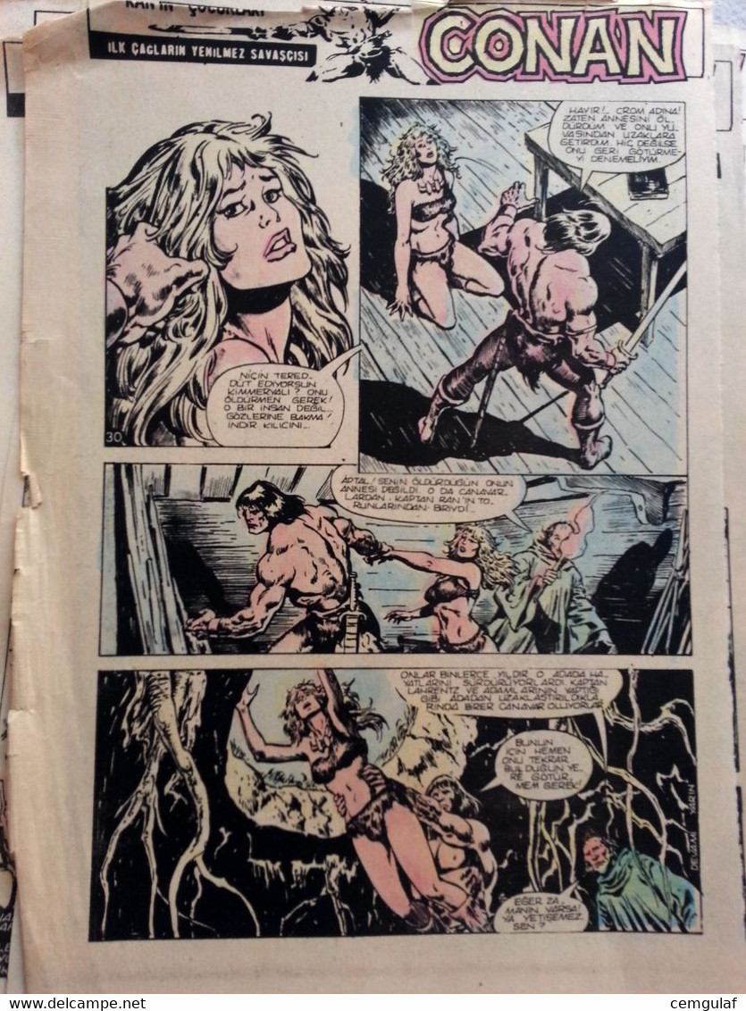 Conan TURKISH EDITION/ "The Savage Sword Of Conan (Children of Rhan) Bulvar was published daily. Newspaper Comics 1982