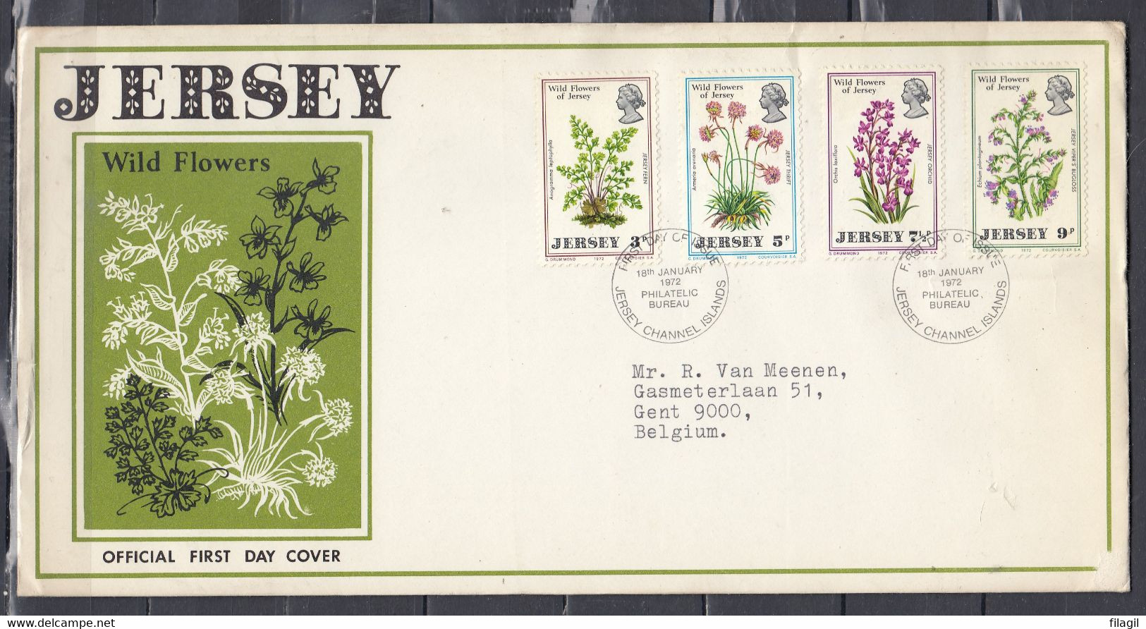 FDC Van First Day Of Issue Jersey Channel Islands - 1952-1971 Pre-Decimal Issues