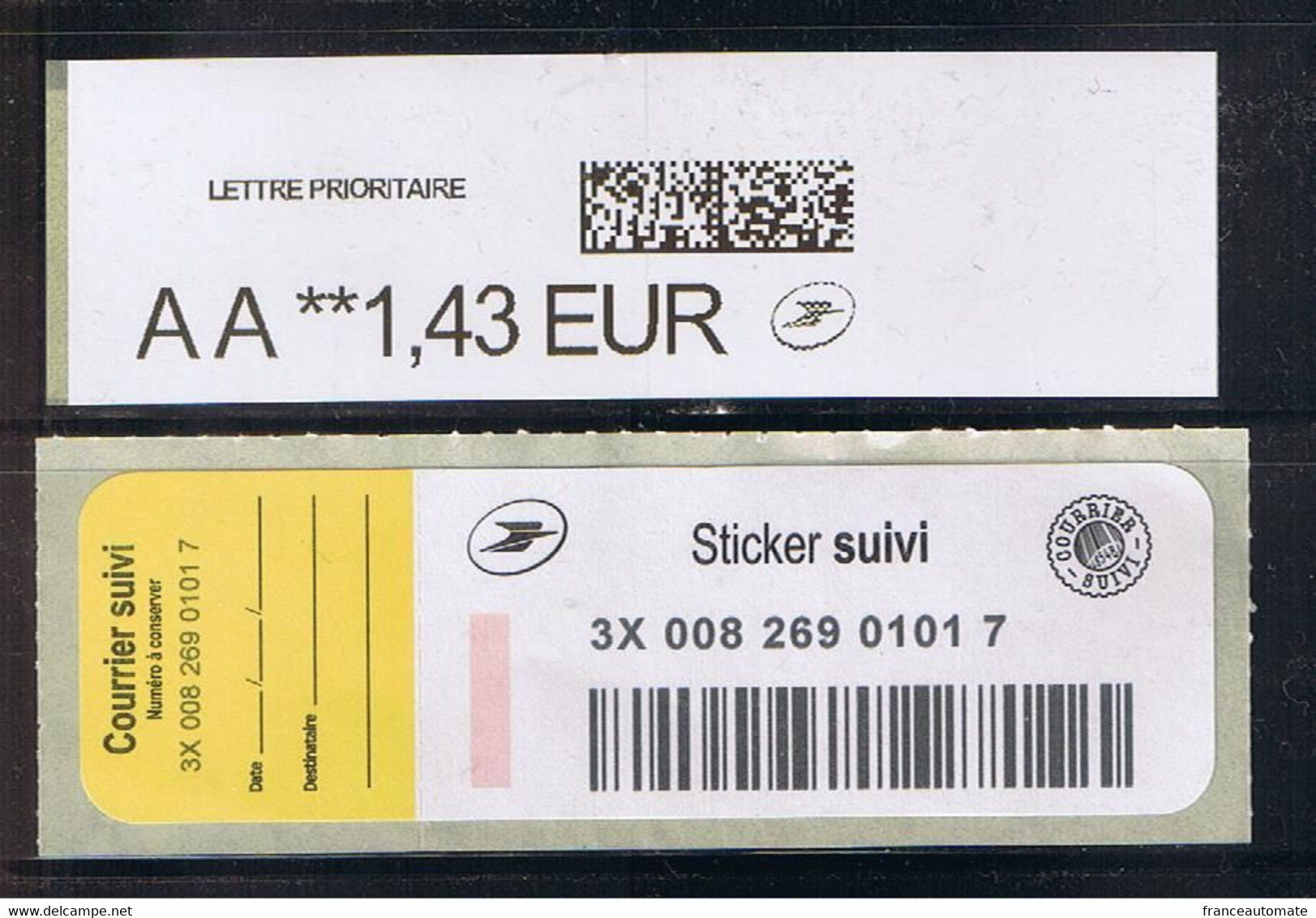 10 ATMS, IMPRIMANTE INTERMEC PC43D, Des APC, CC 1.14/ DD 116/ AA 143/ IP 1.65/ BB 0.56 Et 92€/ SUIVIS 1.43€ Et 4.15€ - 2010-... Abgebildete Automatenmarke