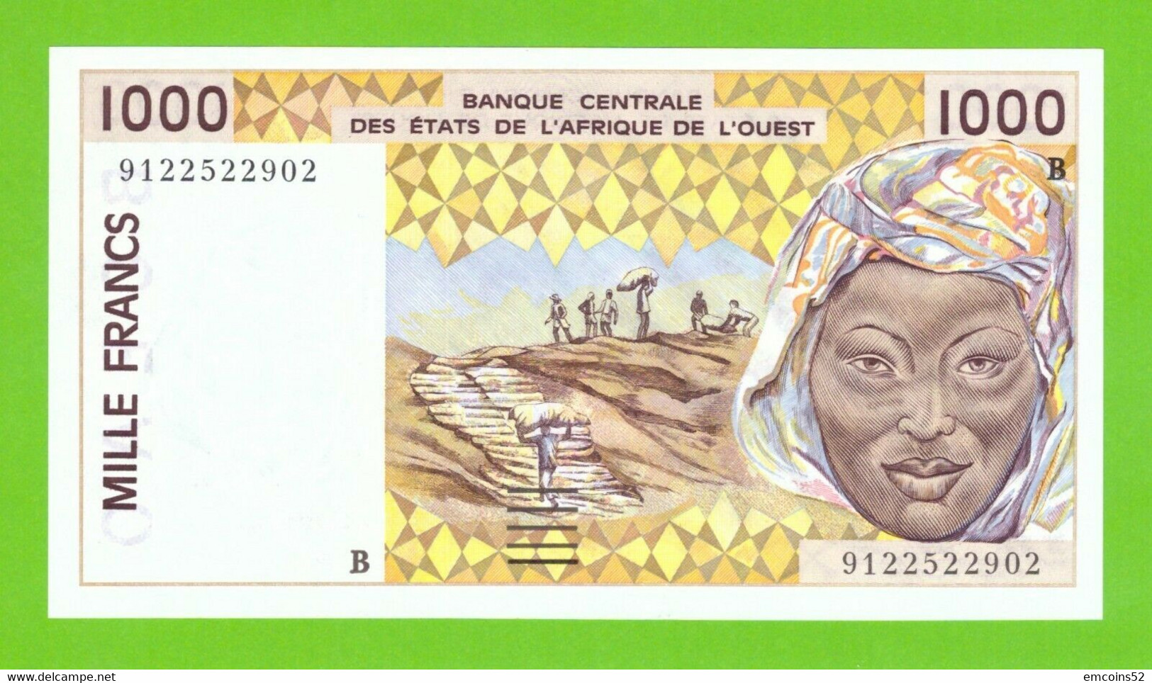 BENIN W.A.S. 1000 FRANCS 1991 P-211Ba  UNC - Benin