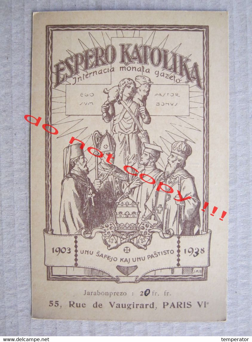 ESPERANTO / ESPERO KATOLIKA - Internacia Monata Gazeto ( 1903 - 1938 ) - Esperanto