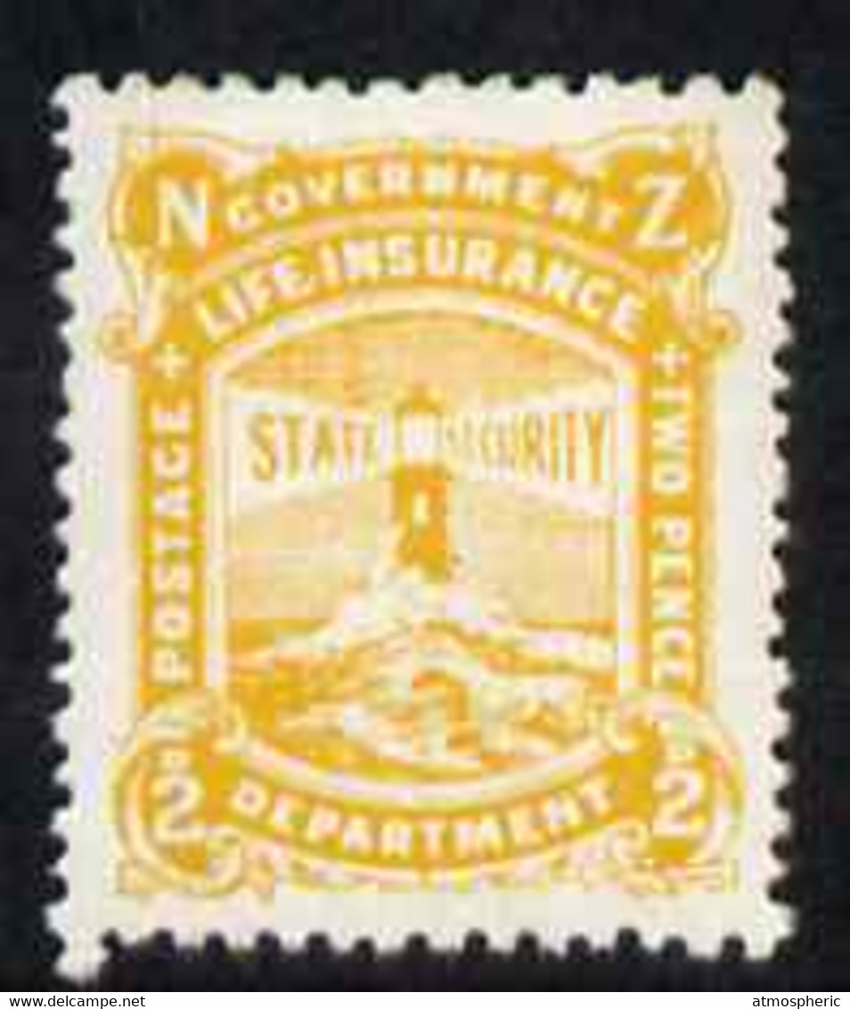 New Zealand 1944-47 Life Insurance 2d Yellow (Lighthouse) Unmounted Mint But Some Foxing, SG L39 - Unused Stamps