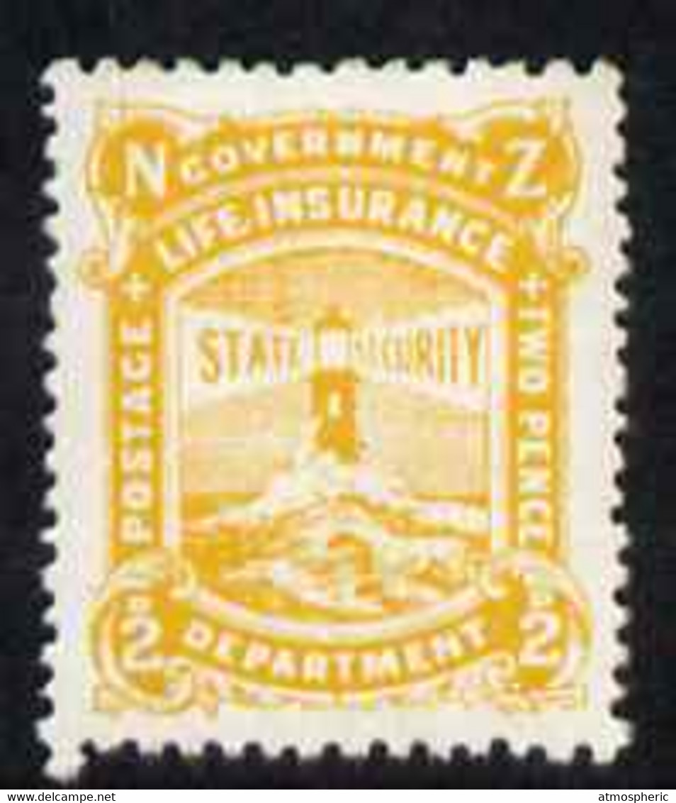 New Zealand 1944-47 Life Insurance 2d Yellow (Lighthouse) Unmounted Mint But Some Foxing, SG L39 - Neufs