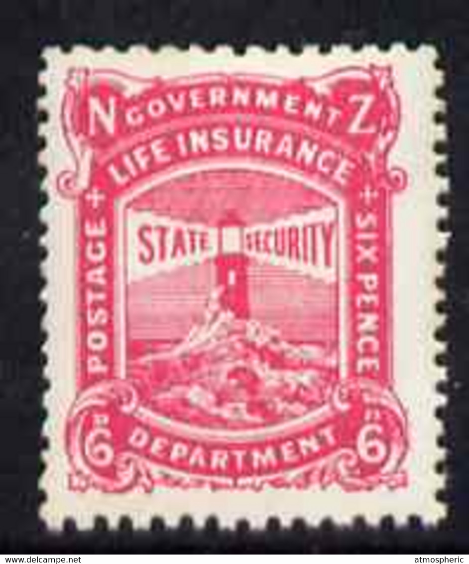 New Zealand 1944-47 Life Insurance 6d Pink (Lighthouse) Unmounted Mint But Some Foxing, SG L41 - Nuevos