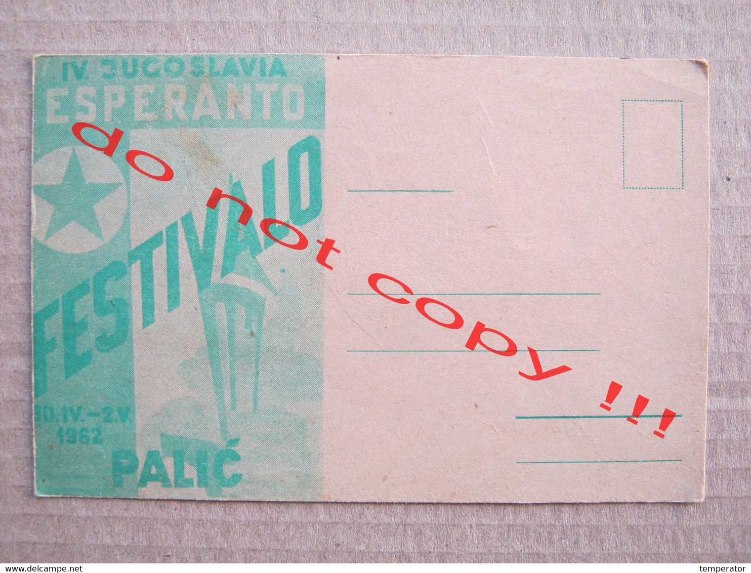 IV. JUGOSLAVIA ESPERANTO FESTIVALO / Palić ( 1962 ) - Esperanto