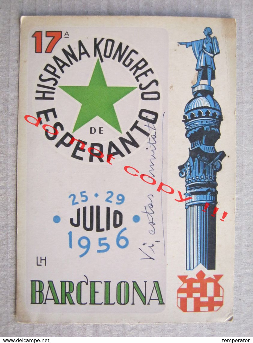 ESPERANTO / 17th Spanish Esperanto Conference In Barcelona 1956. - Hispana Esperanto Kongreso - Esperanto