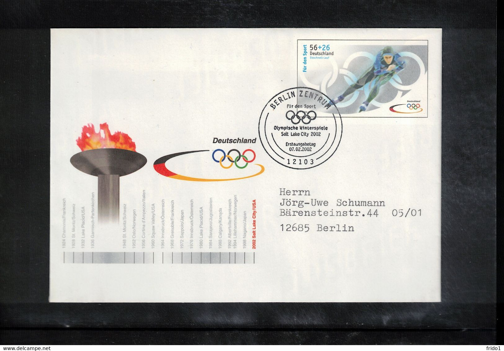 Germany / Deutschland 2002 Olympic Games Salt Lake City Interesting Cover - Hiver 2002: Salt Lake City