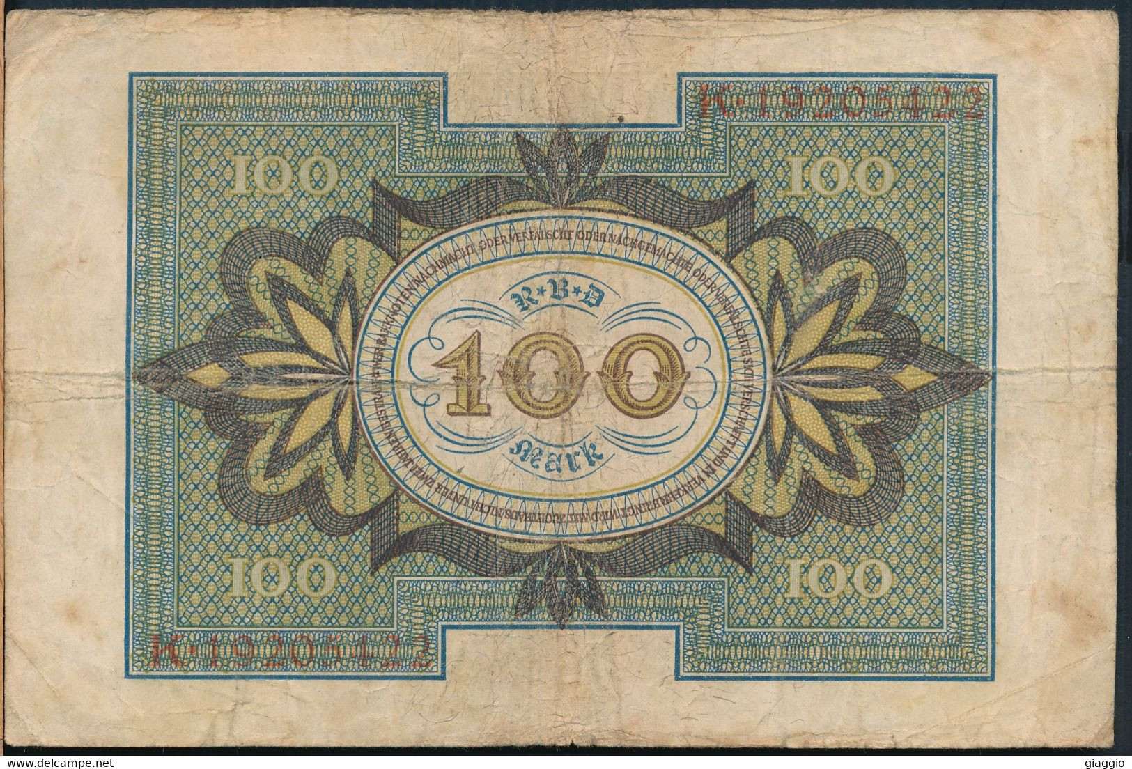 °°° GERMANY - 100 REICHSMARK 1920 °°° - 100 Mark