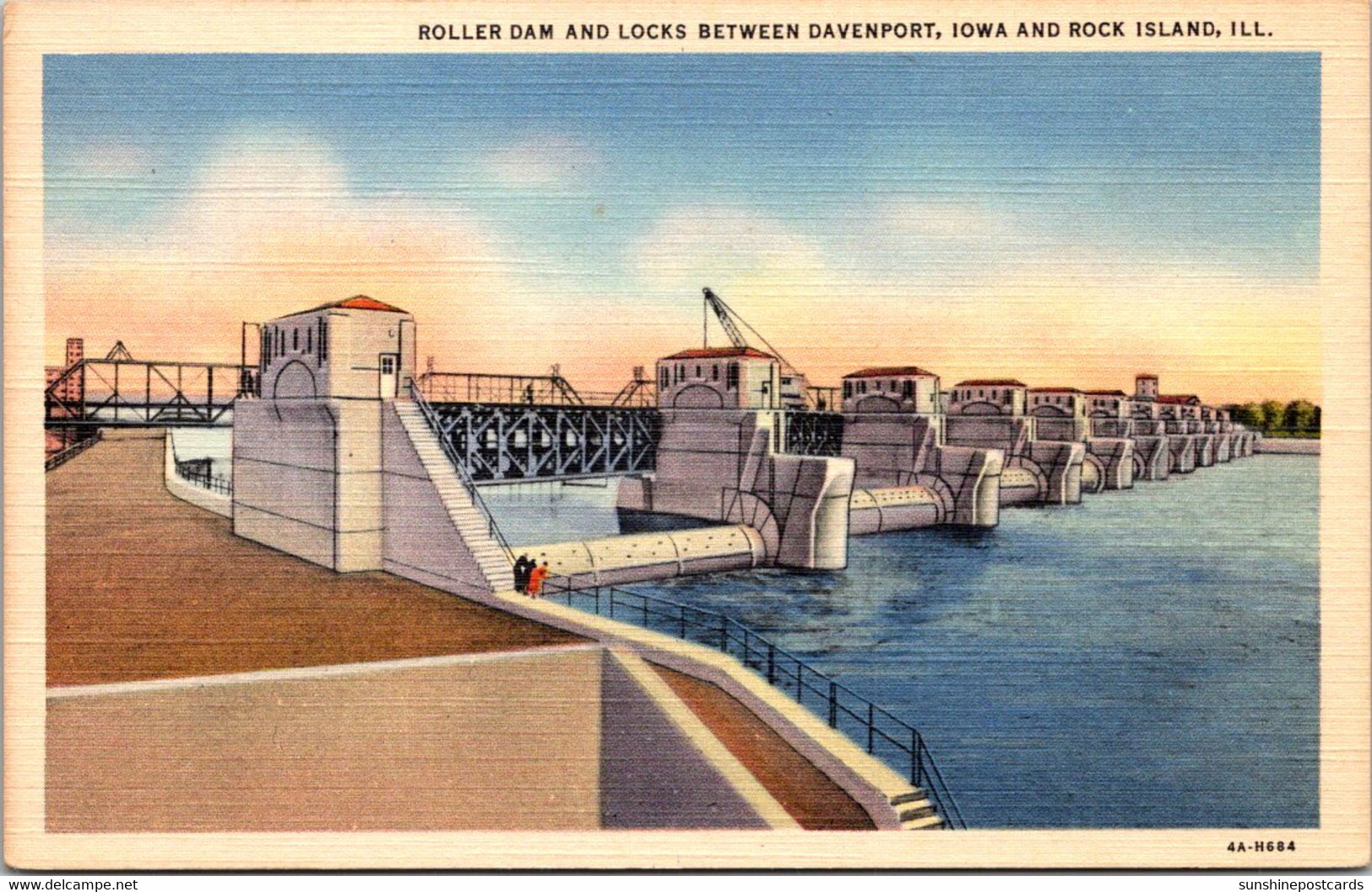 Iowa Davenport Roller Dan And Locks Between Davenport And Rock Island Illinois Curteich - Davenport