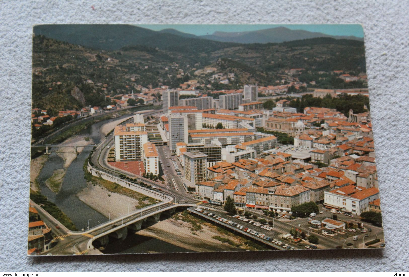 G450, Cpm 1988, Ales, Vue Par Avion Sur La Ville, Le Pont Vieux, Gard 30 - Alès