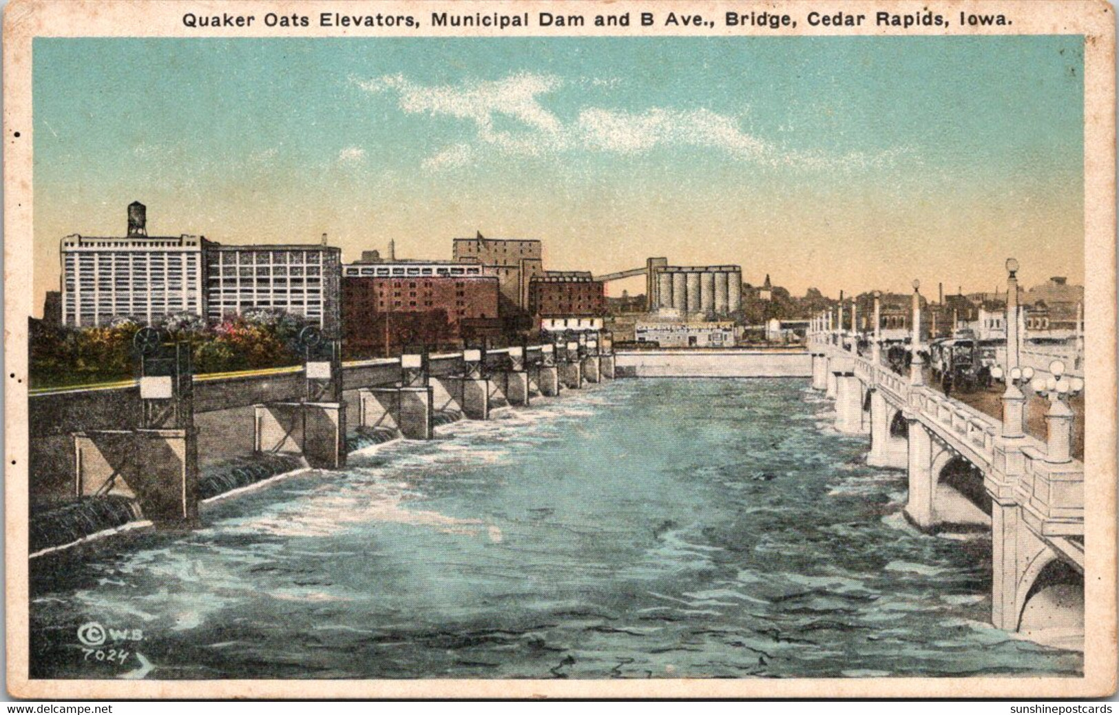Iowa Cedar Rapids Quaker Oats Elevators Municipal Dam And B Avenue Bridge - Cedar Rapids