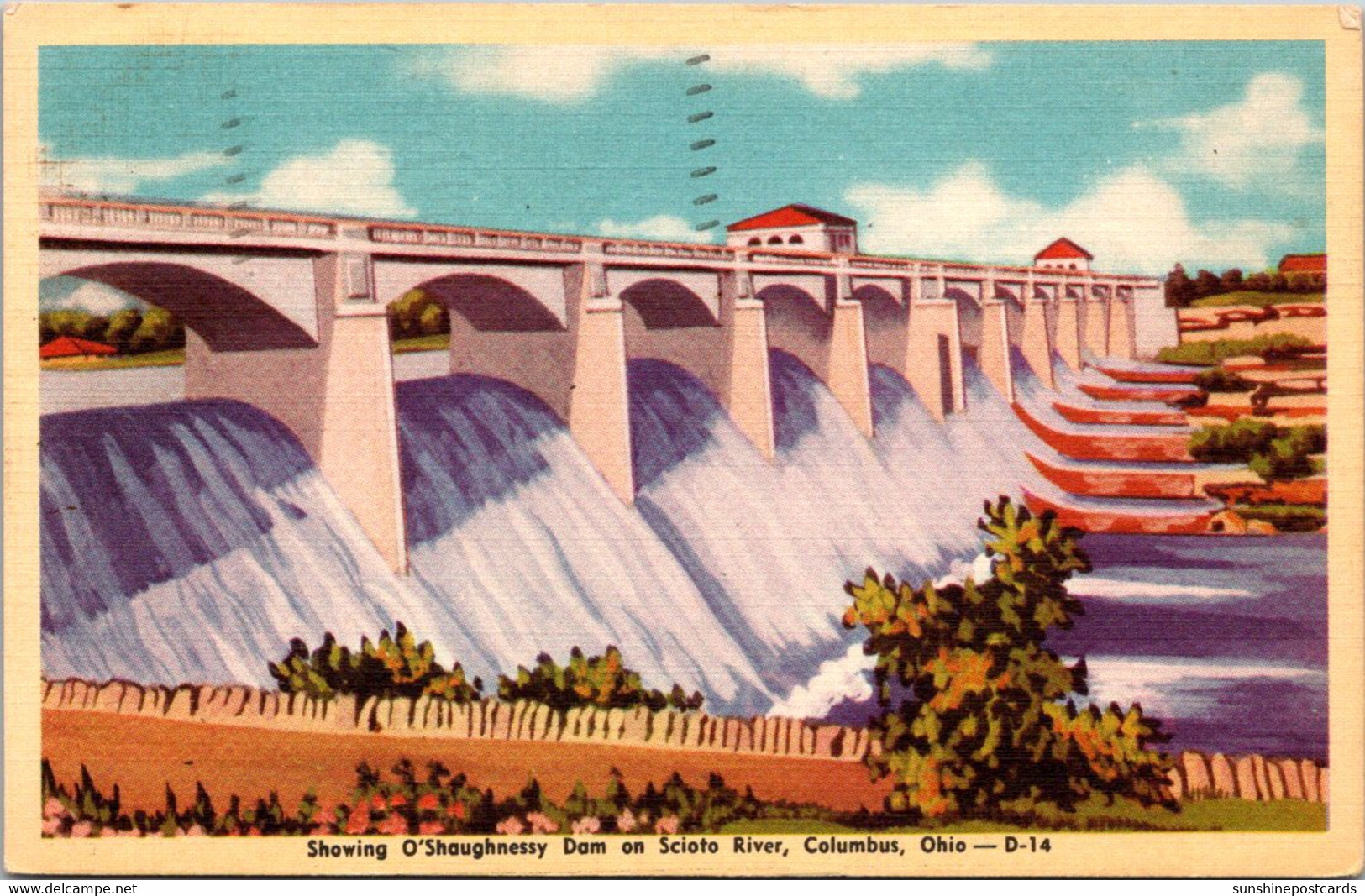 Ohio Columbus O'Shaughnessy Dam On Scioto River  1946 Dexter Press - Columbus