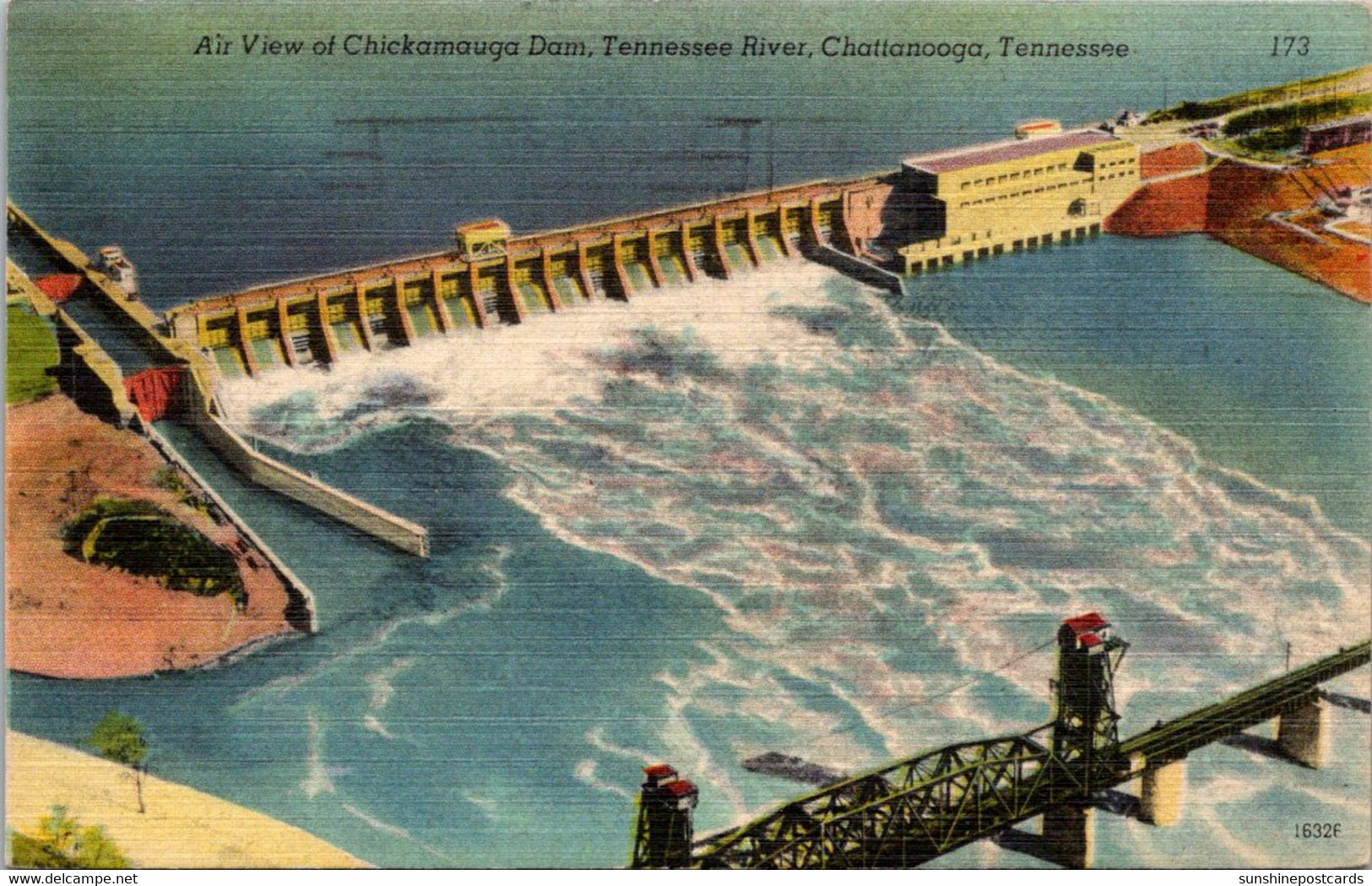 Tennessee Chattanooga Aerial View Of Chickamauga Dam On The Tennessee River 1947 - Chattanooga