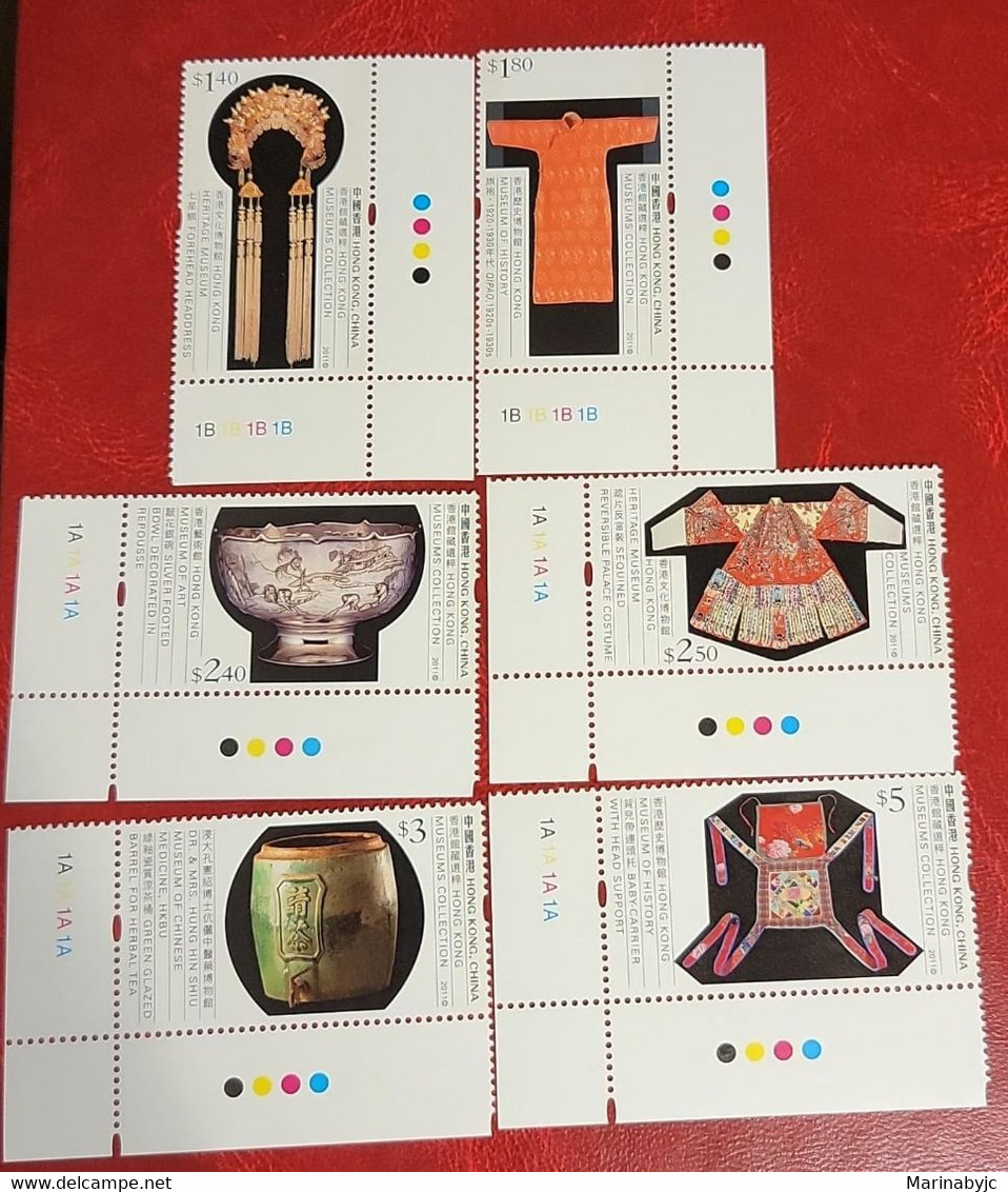 P) 2011 HONG KONG MUSEUMS COLLECTION, MARGIN CORNER SHEET, COLOR GUIDE, COMPLETE SERIES, MNH - Autres & Non Classés