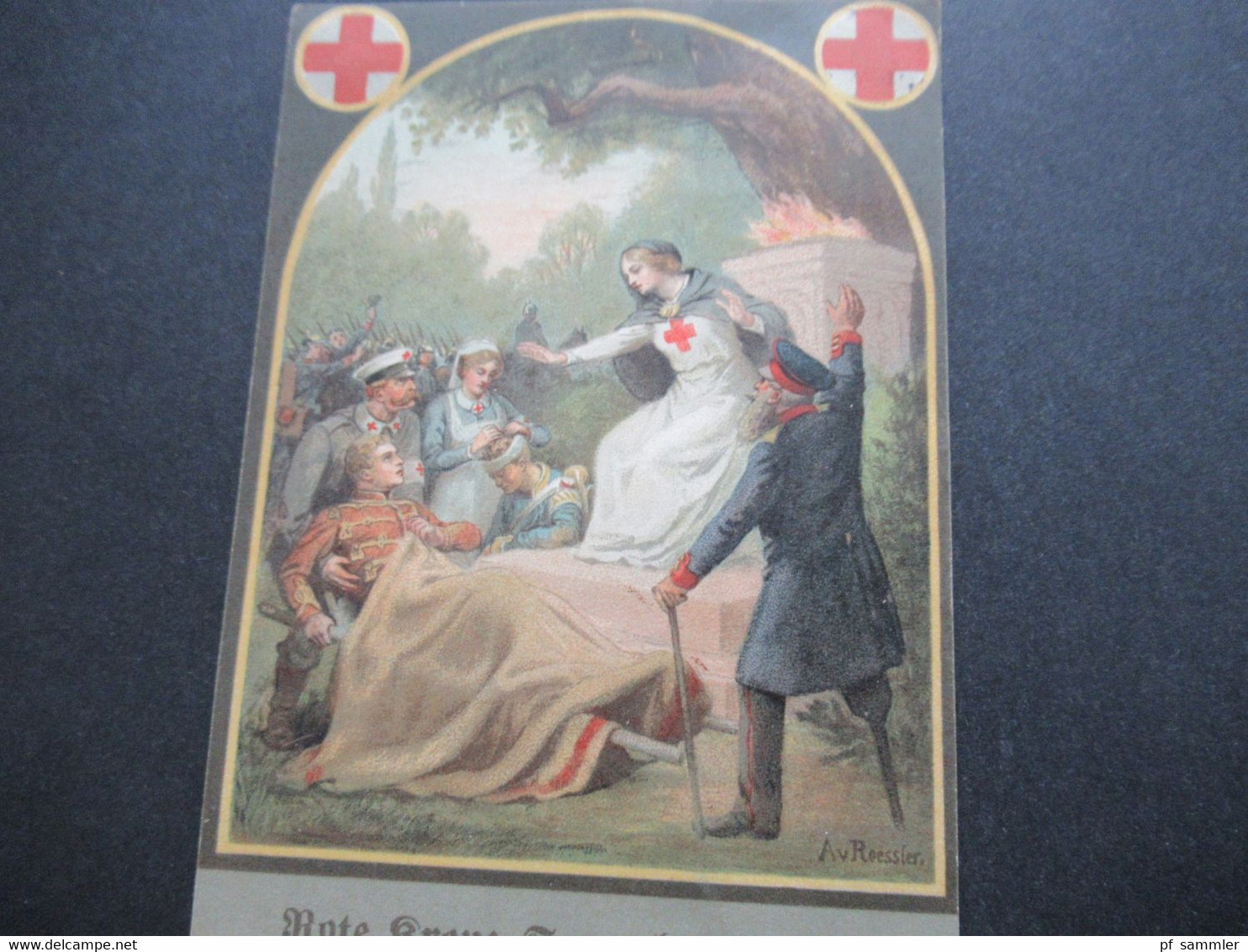 DR 1914 AK Rote Kreuz Sammlung 1914 Zugunsten Der Freiwilligen Krankenpflege Im Kriege Orts Postkarte Detmold - Cruz Roja