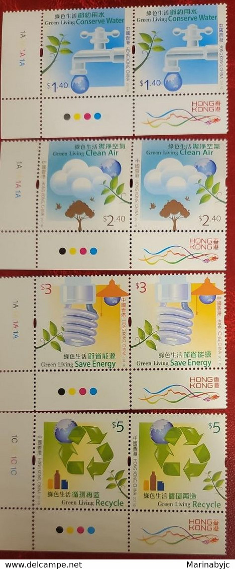 P) 2011 HONG KONG, TWO COMPLETE SERIES, GREEN LIVING, MARGIN CORNER SHEET, COLOR GUIDE, MNH - Altri & Non Classificati