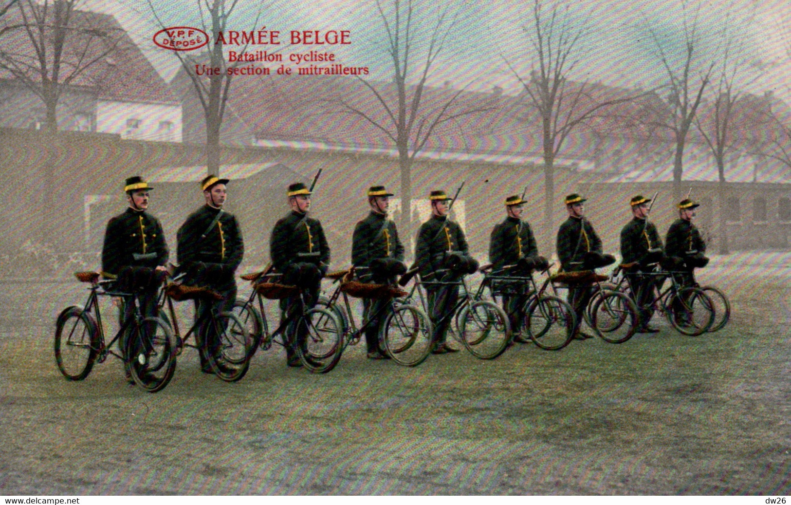 Armée Belge - Bataillon Cycliste, Une Section De Mitrailleurs - Carte Colorisée N° 3599 Non Circulée - Reggimenti