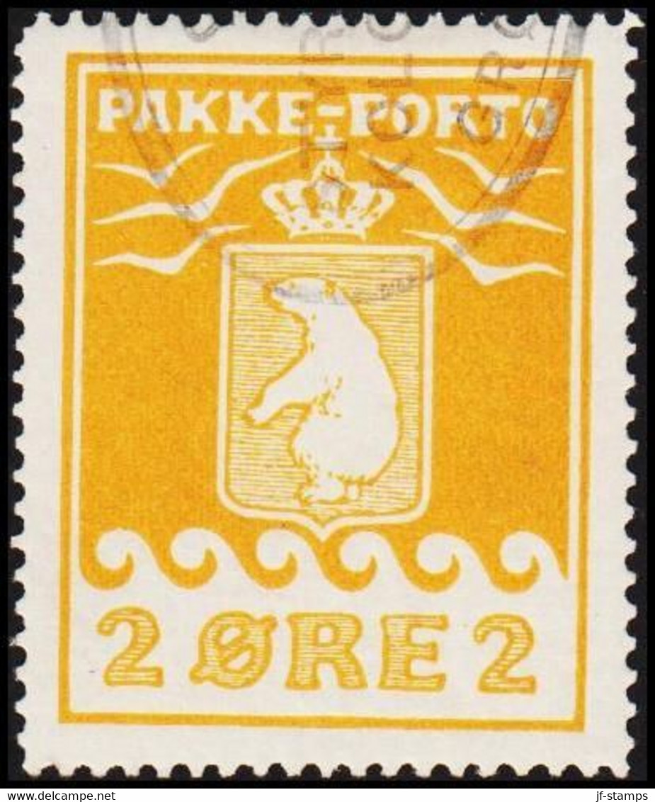 1916. PAKKE PORTO. 2 øre Yellow. Thiele. 3. Print. White Paper.  (Michel 5A) - JF514046 - Paketmarken