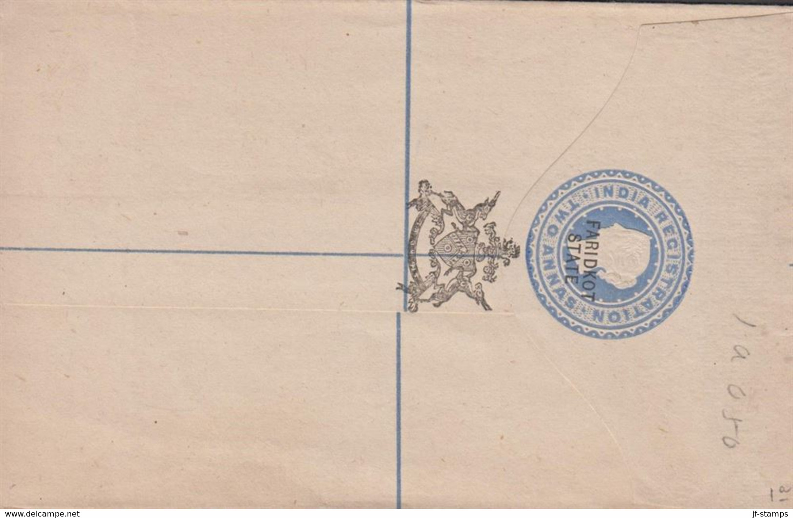 1895. FARIDKOT STATE. REGISTERED LETTER VICTORIA INDIA REGISTRATION TWO ANNAS  - JF427560 - Chamba