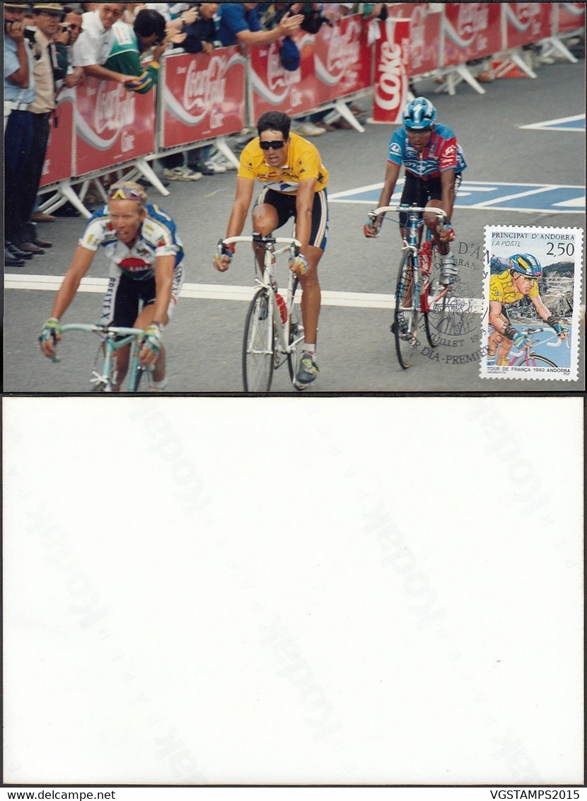 Andorre 1993-Andorre-Française- Yvert Nr.:  434 On Carte Maximum Photo. Theme: Cyclisme.... (VG) DC-10248 - Used Stamps