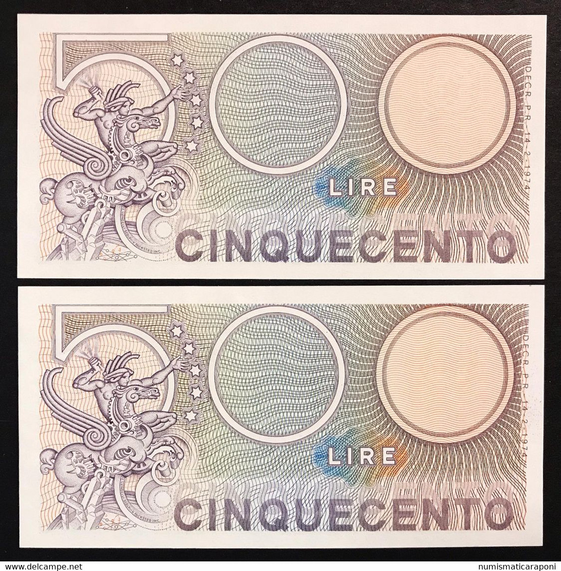 500 LIRE MERCURIO 14 02 1974 Fds Serie Sostitutiva W01 ( Il Prezzo è Per Un Solo Biglietto Price For 1 Notes )LOTTO 2062 - 500 Liras