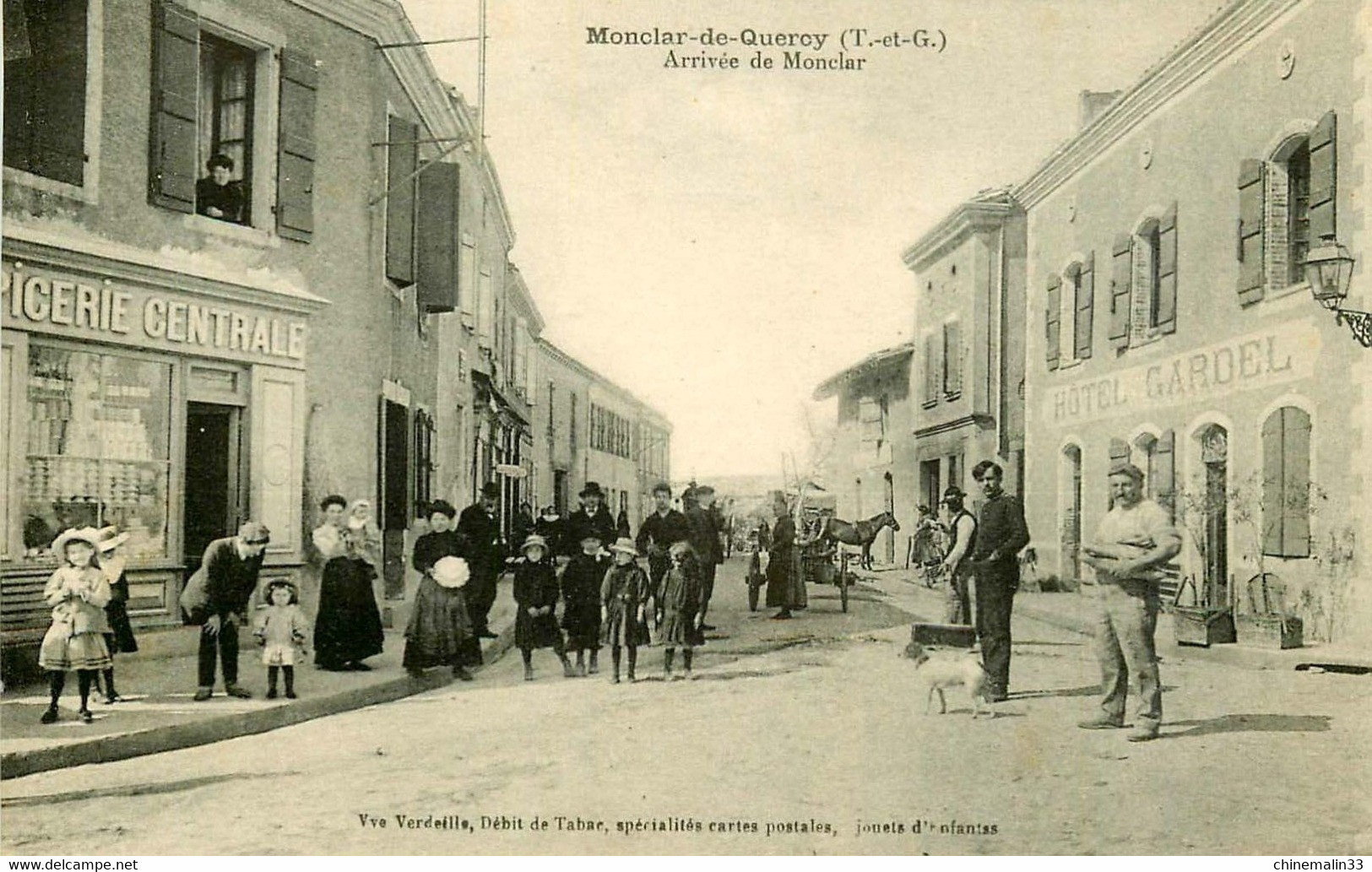 DEPT 82 MONCLAR DE QUERCY ARRIVÉE DE MONCLAR  TRES  BELLE  ANIMATION 9X14 REIMPRESSION DE CARTES ANCIENNES - Montclar De Quercy