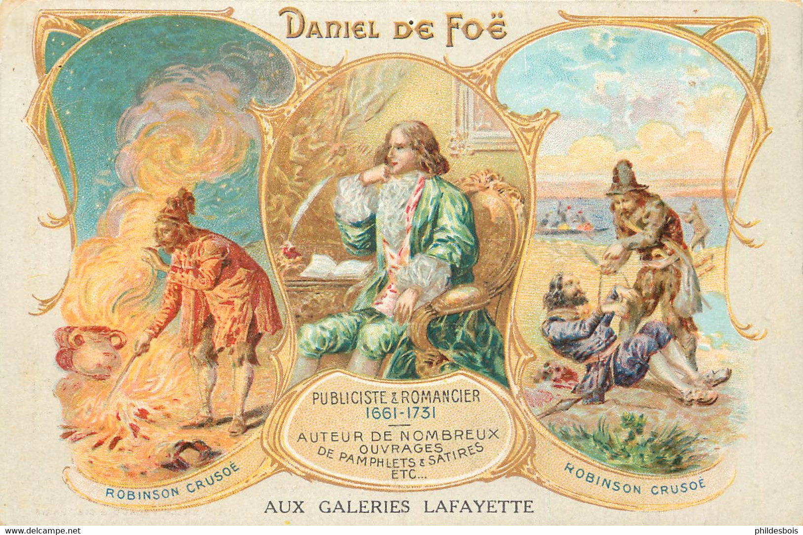 CARTE PUBLICITAIRE  Aux Galeries Lafayette Daniel De FOË - Publicité