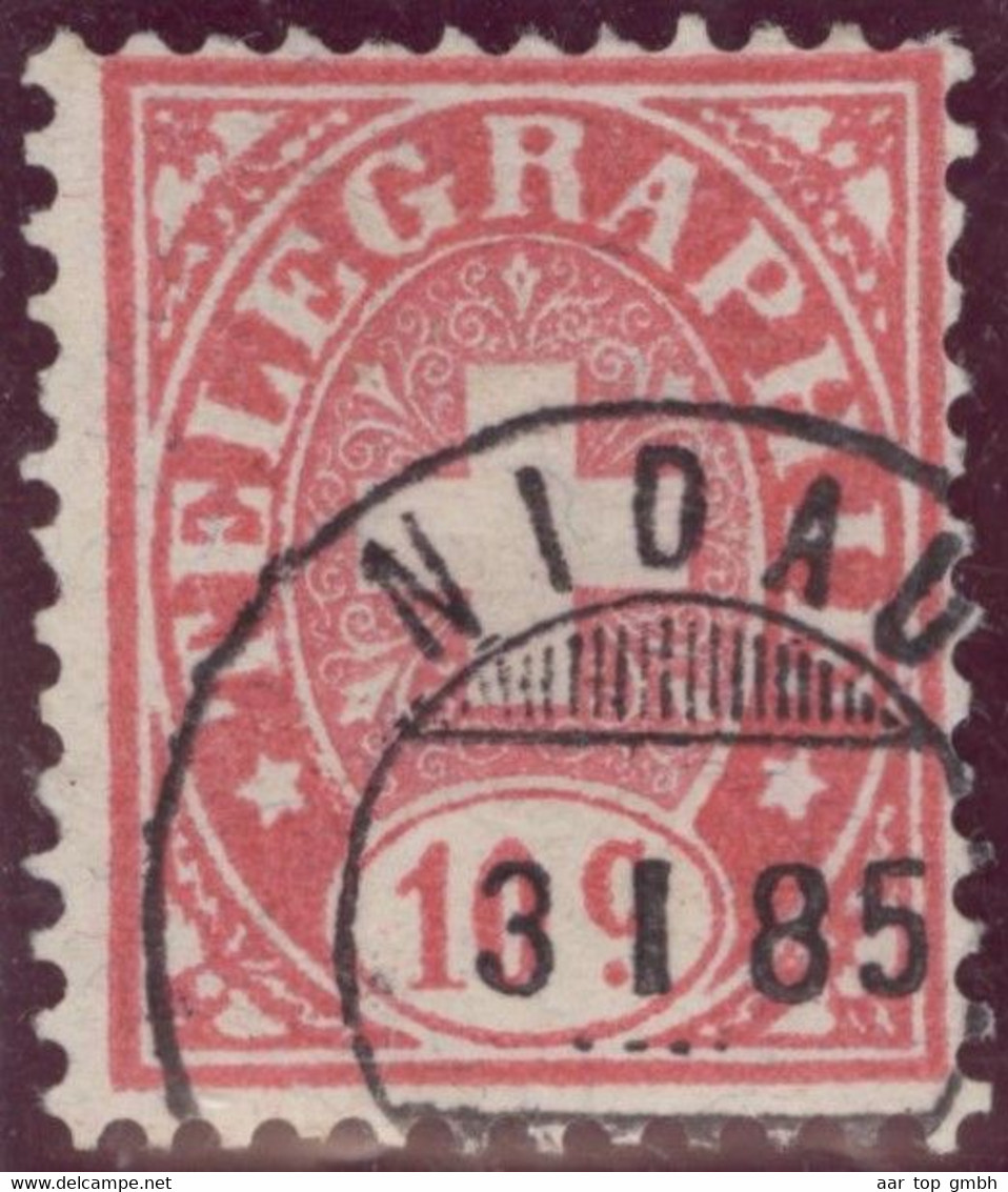 Heimat BE NIDAU 1885-01-03 Post-Stempel Auf 10 Ct.Telegraphen-Marke Zu#14 - Télégraphe