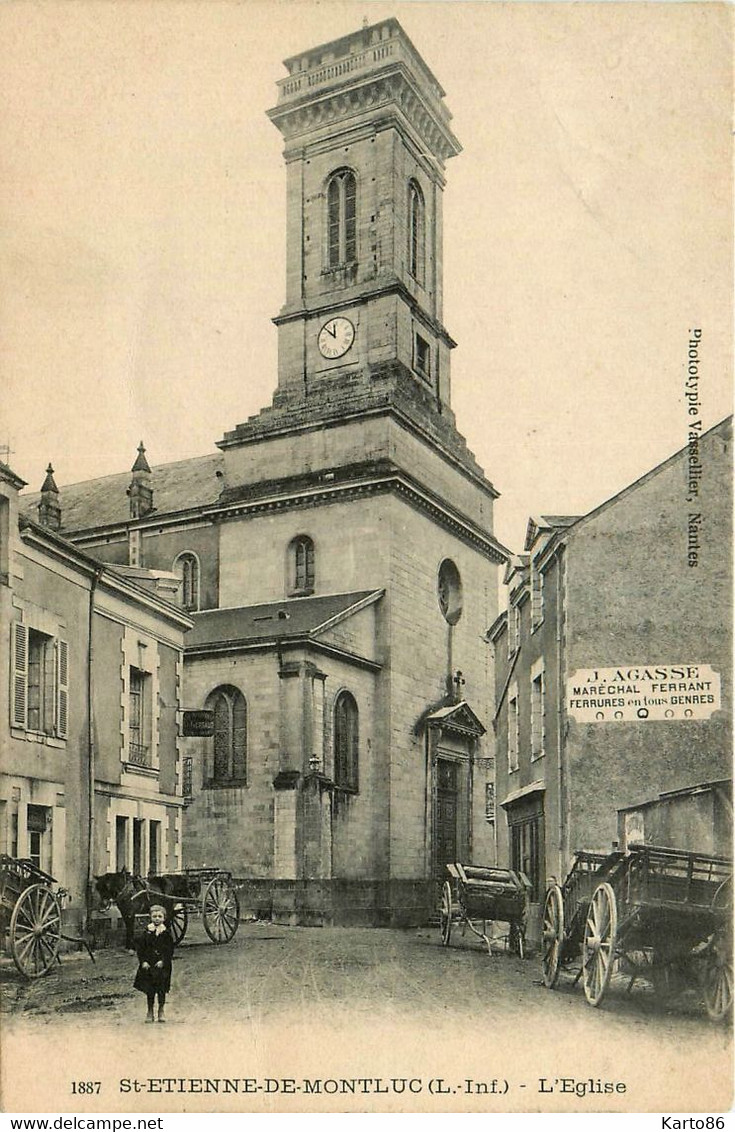 St étienne De Montluc * Rue Et Vue Sur L'église * J. AGASSE Maréchal Férrant - Saint Etienne De Montluc