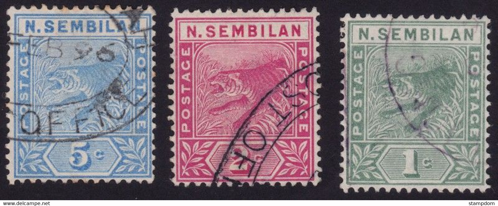 NEGERI SEMBILAN 1891 Sc#2-4 - USED @P17 - Negri Sembilan